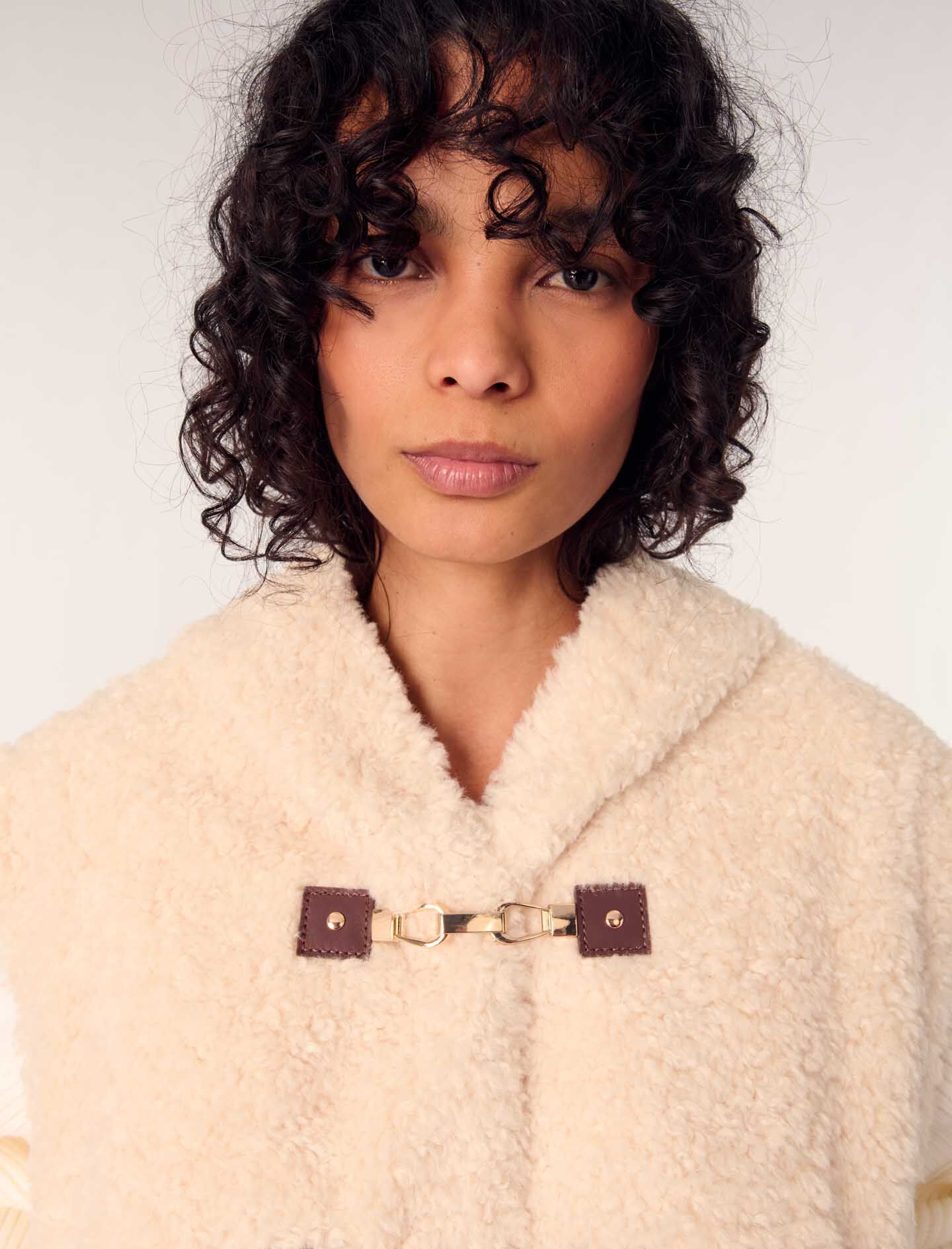 Dual-material jacket White For Women | Maje