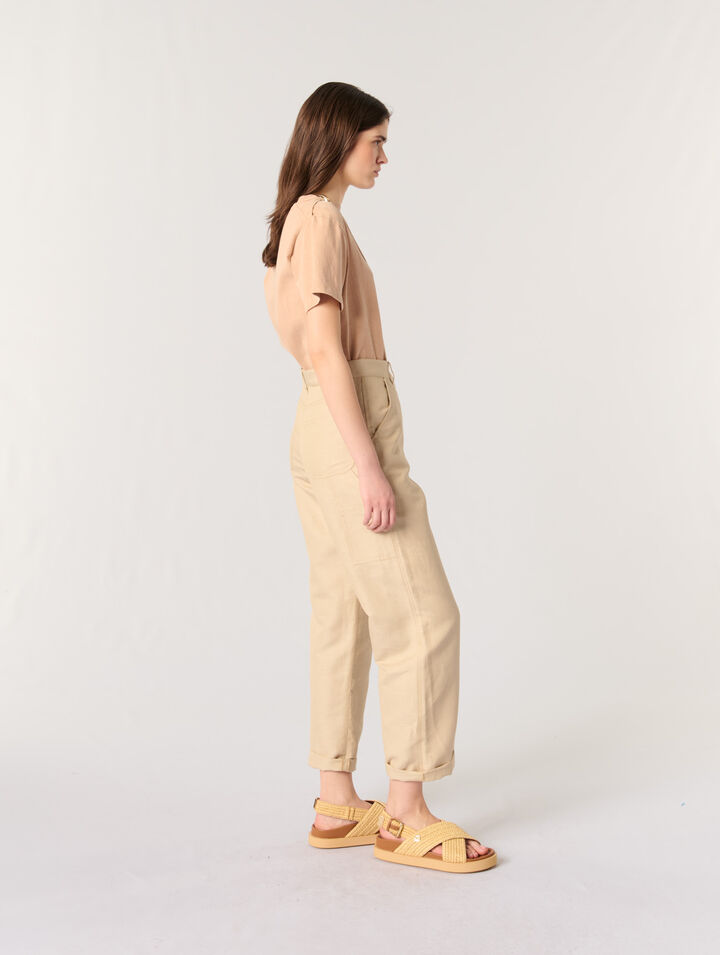 Raffia-effect flat sandals