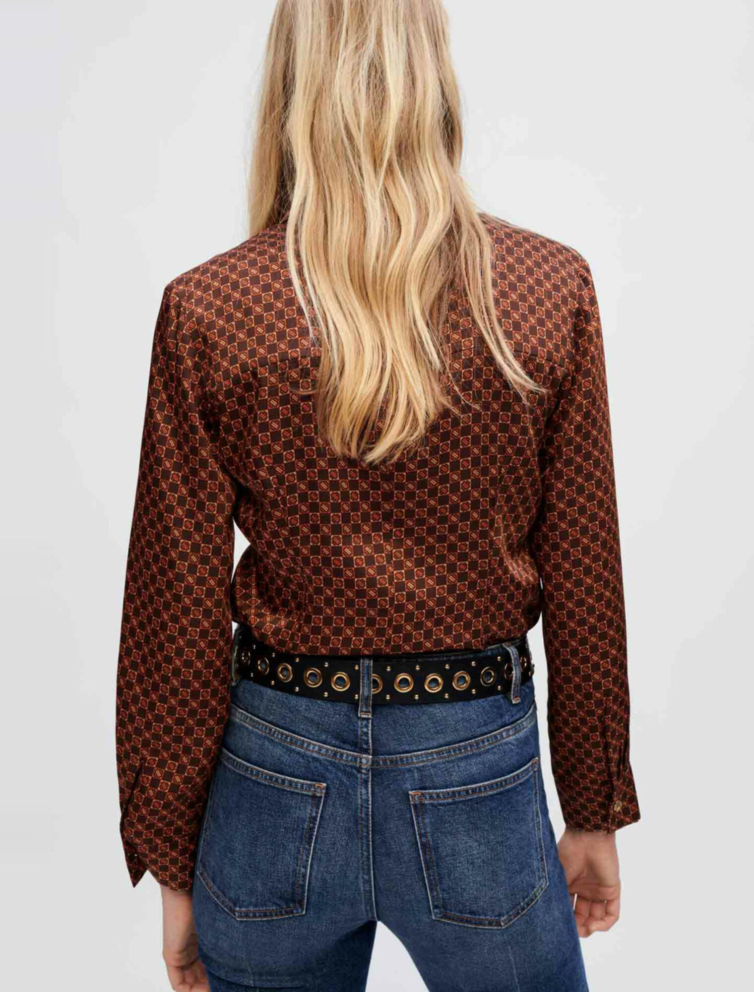 Mini Clover printed satin shirt