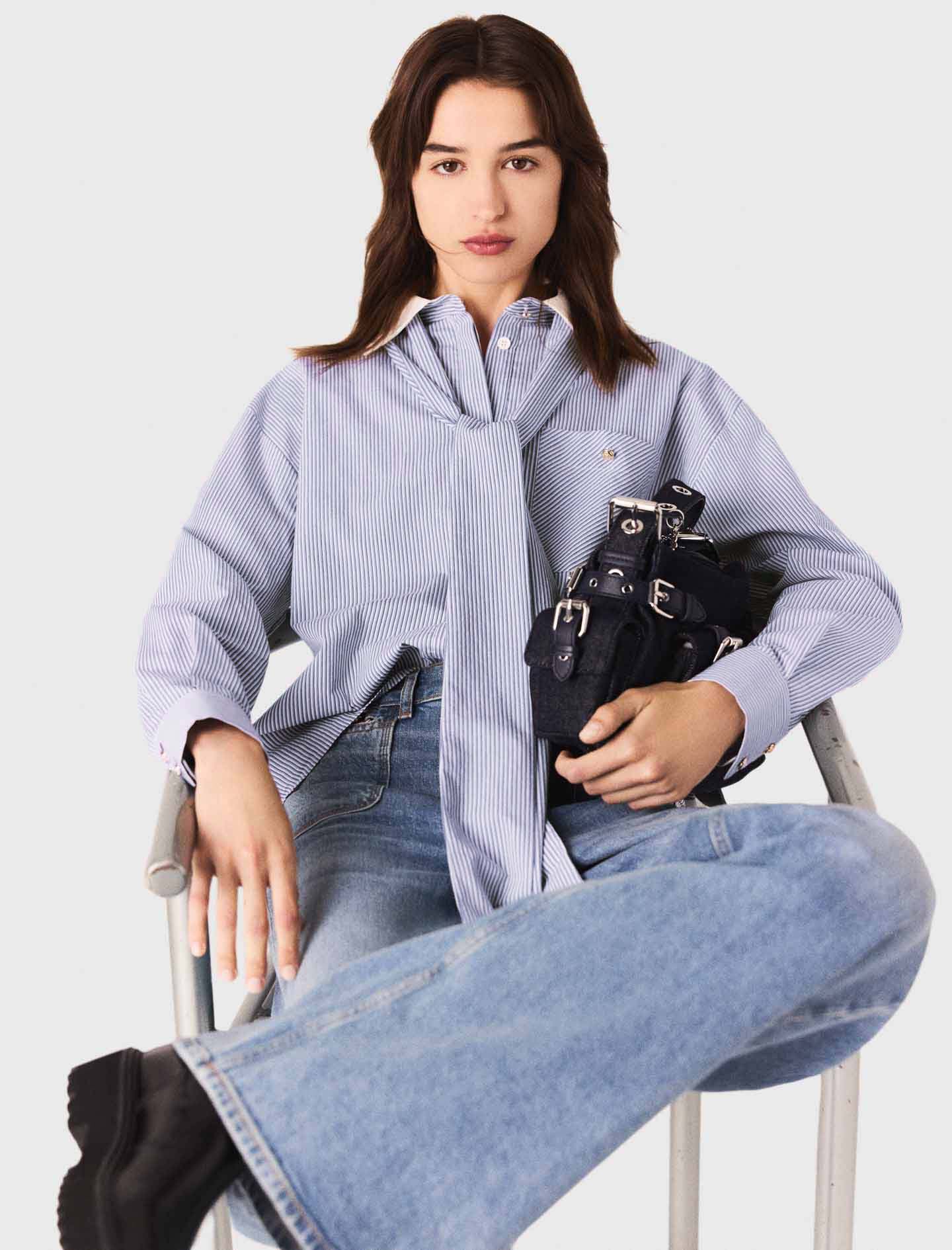 majeページ Sequinned jeans Blue For Women | Maje