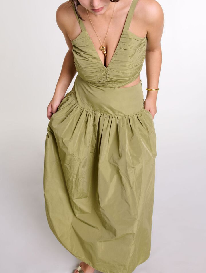 Cutaway taffeta dress