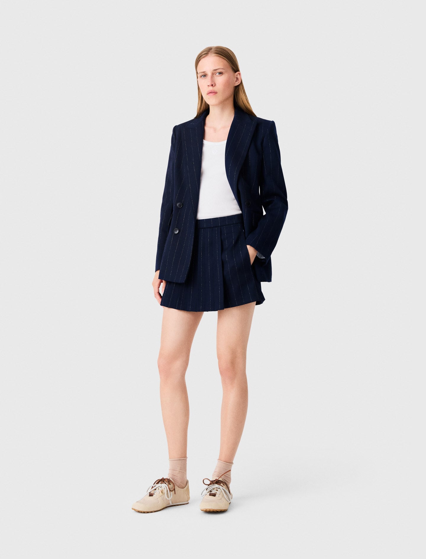 Double-breasted suit jacket Blue For Women | Maje