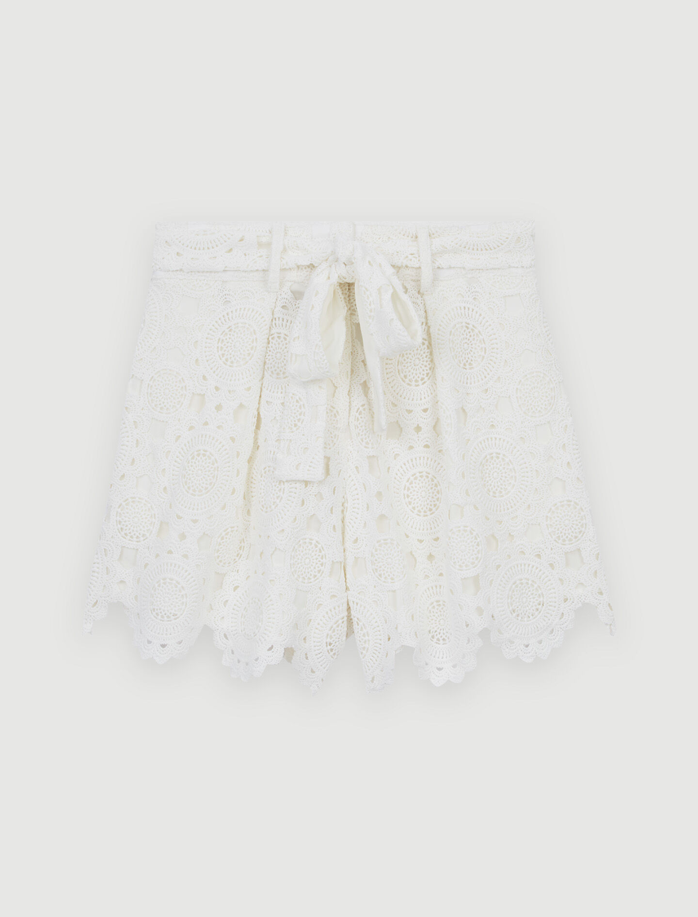 ASOS DESIGN knitted frill short in ecru | ASOS