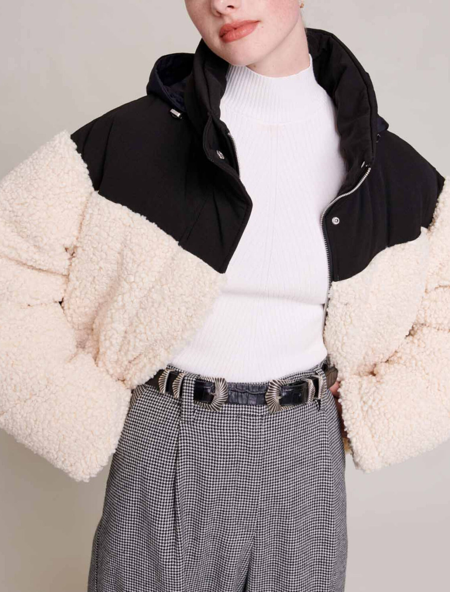 Bicolour padded jacket