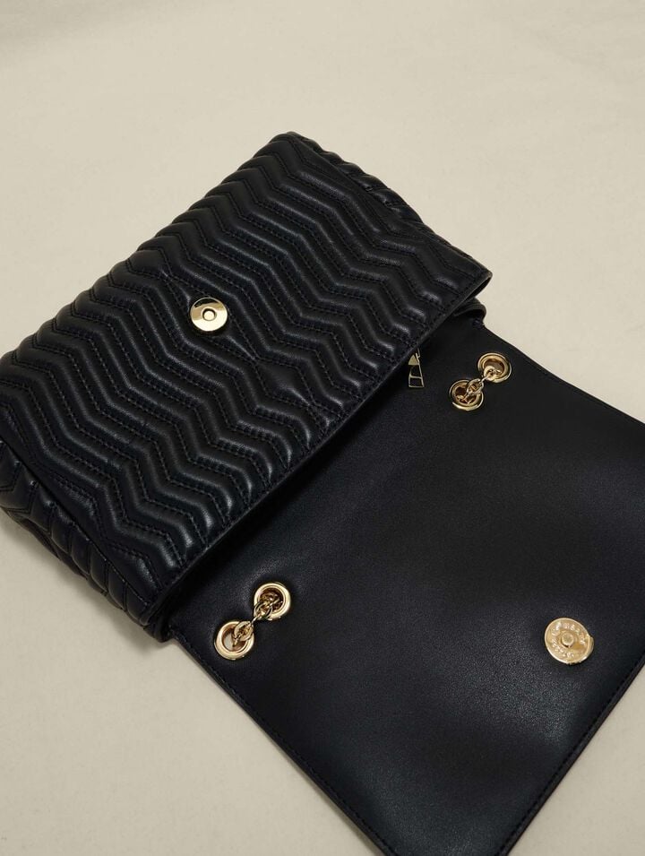 Leather bag with chain strap