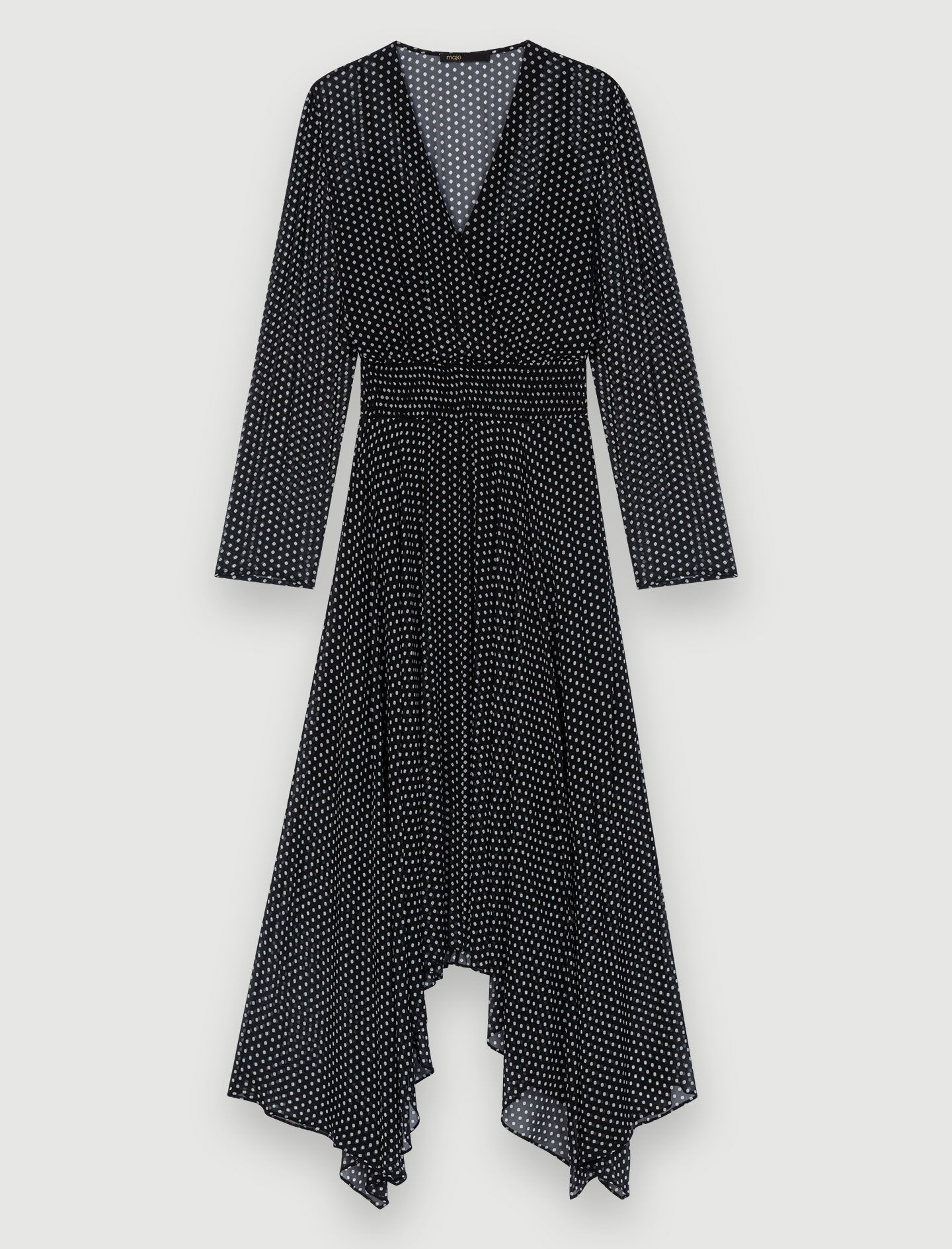 100％本物保証！ dot polka Mid-length dress Maje | Women For Gray / Black ドレッサー・鏡台