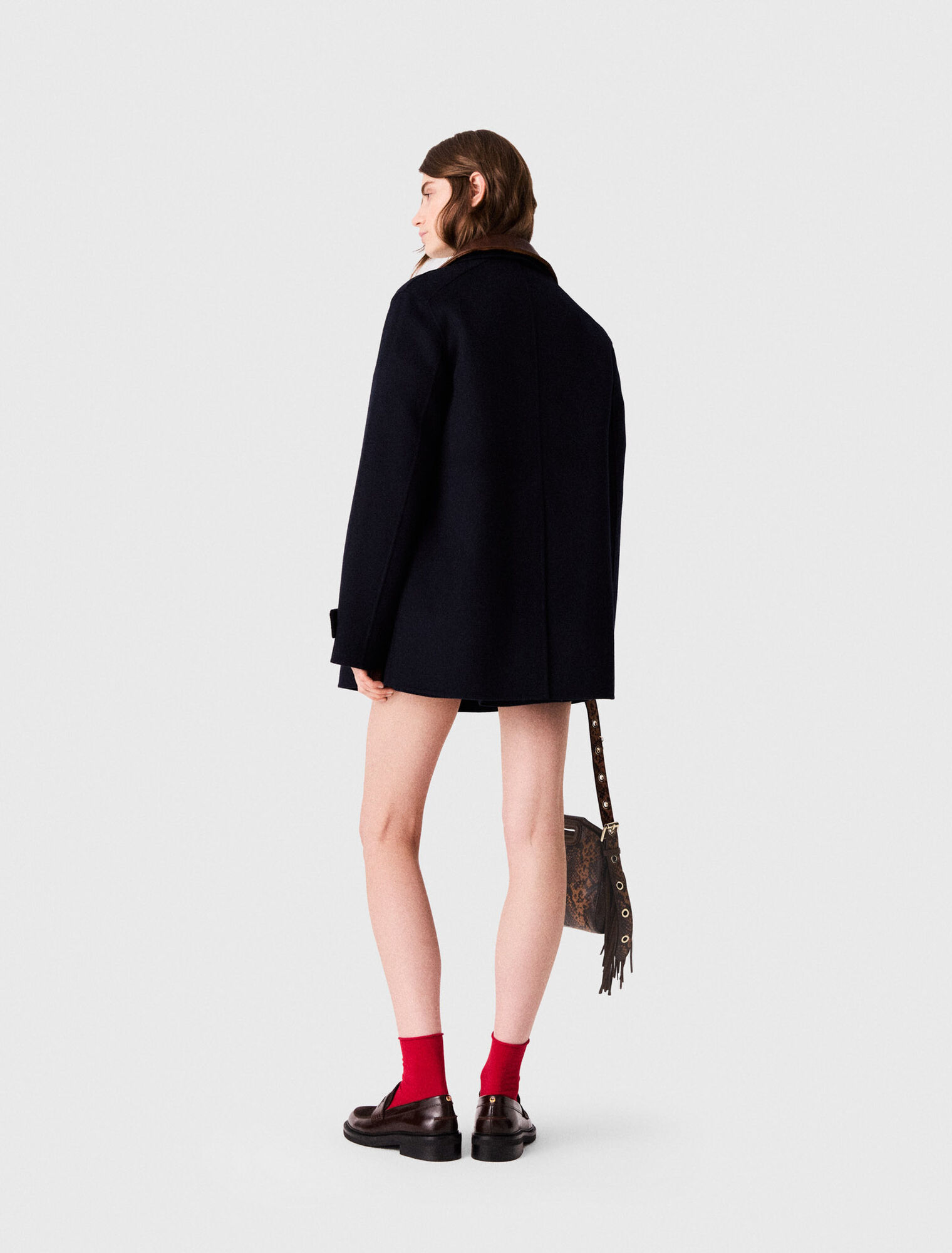 Double-faced mid-length coat