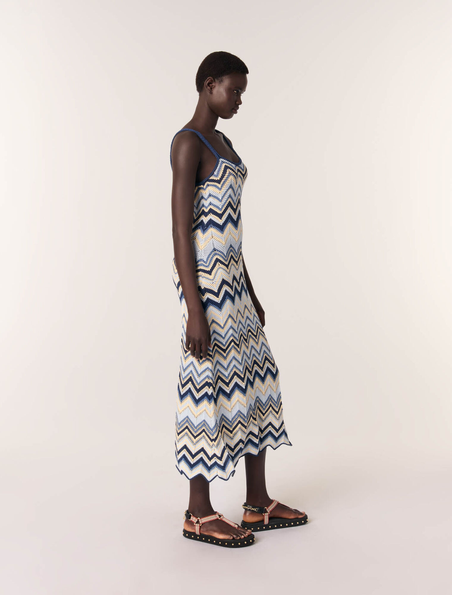 Crochet-knit maxi dress