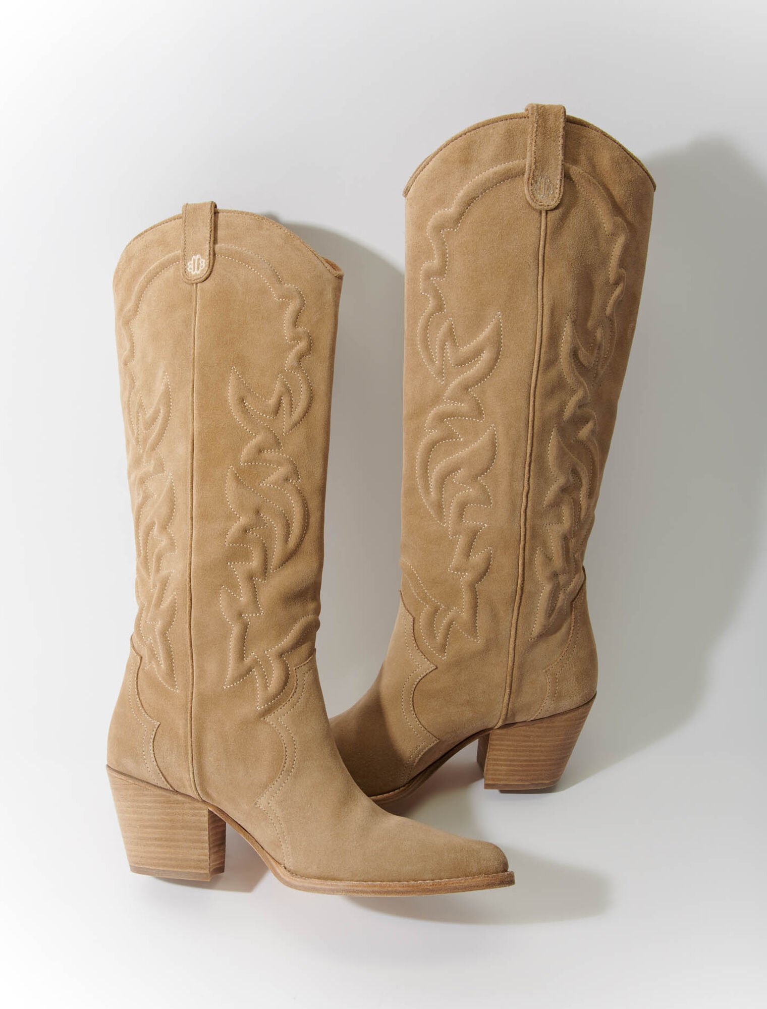 Embroidered leather cowboy boots