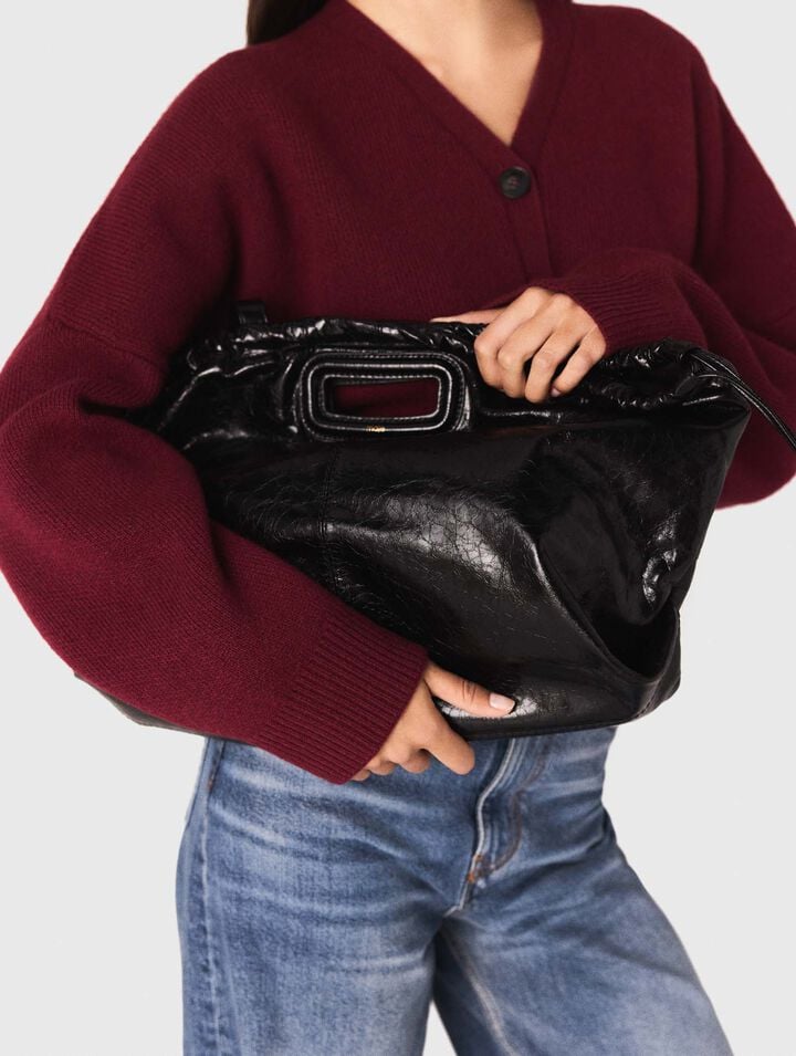 Crackled leather M Tote bag