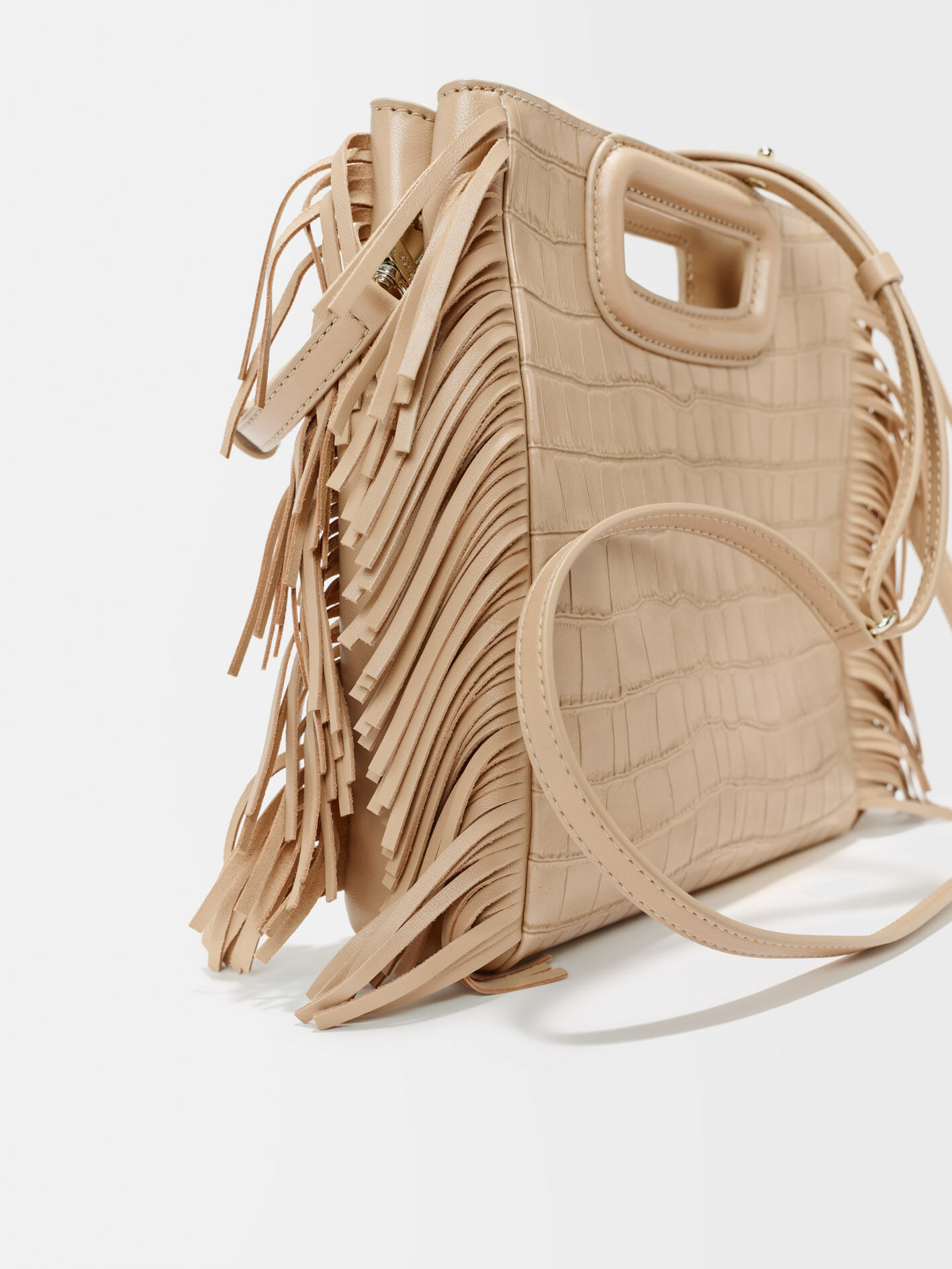 M bag in crocodile-effect leather