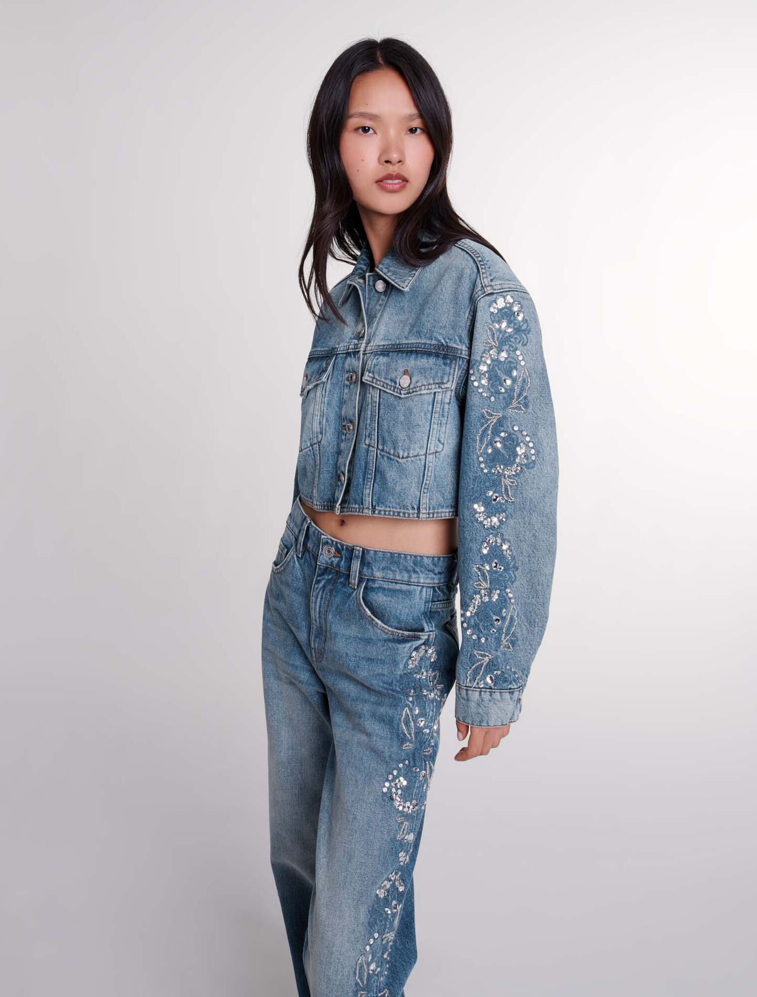 Embroidered denim jacket 