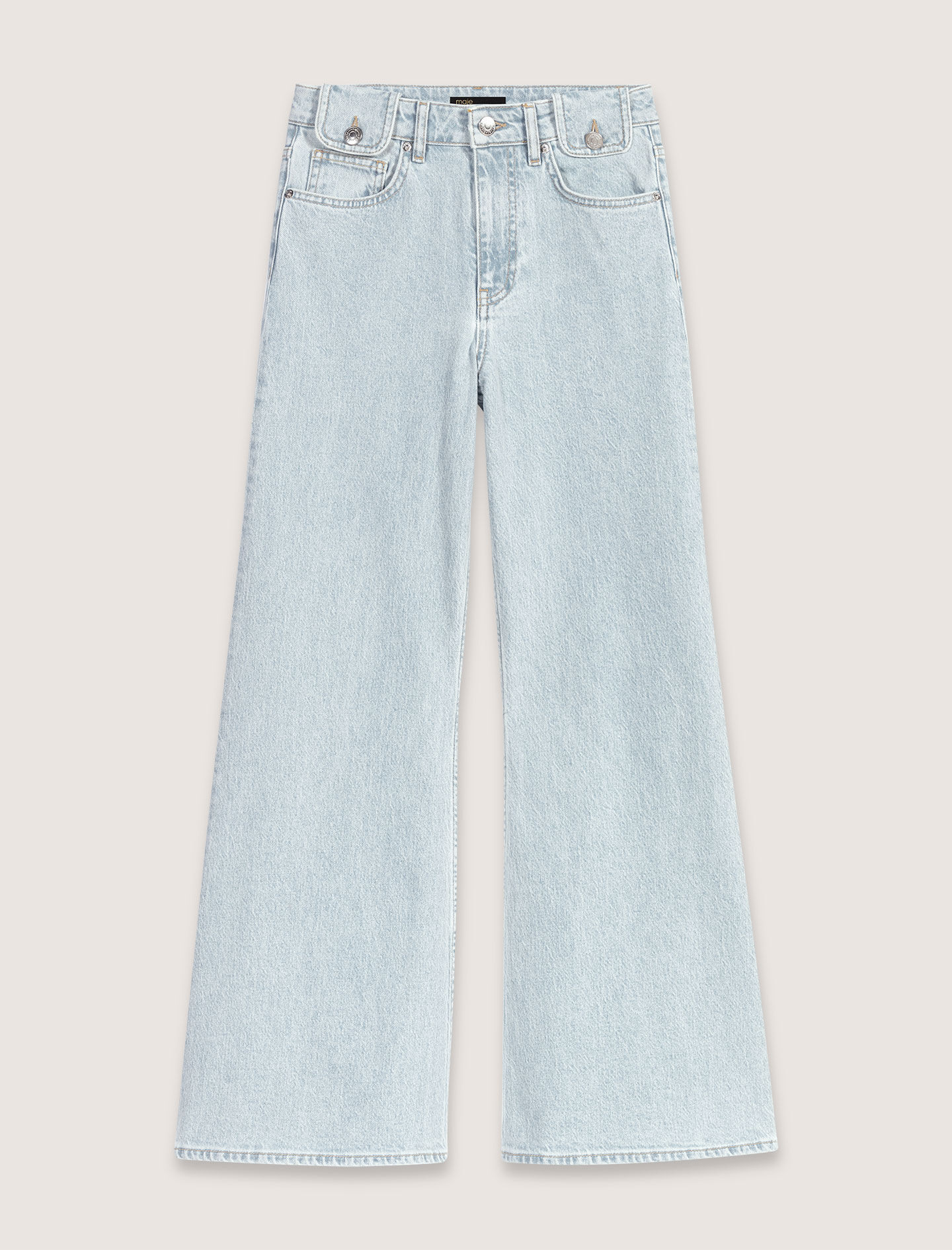 Faded wide-leg jeans Blue For Women | Maje