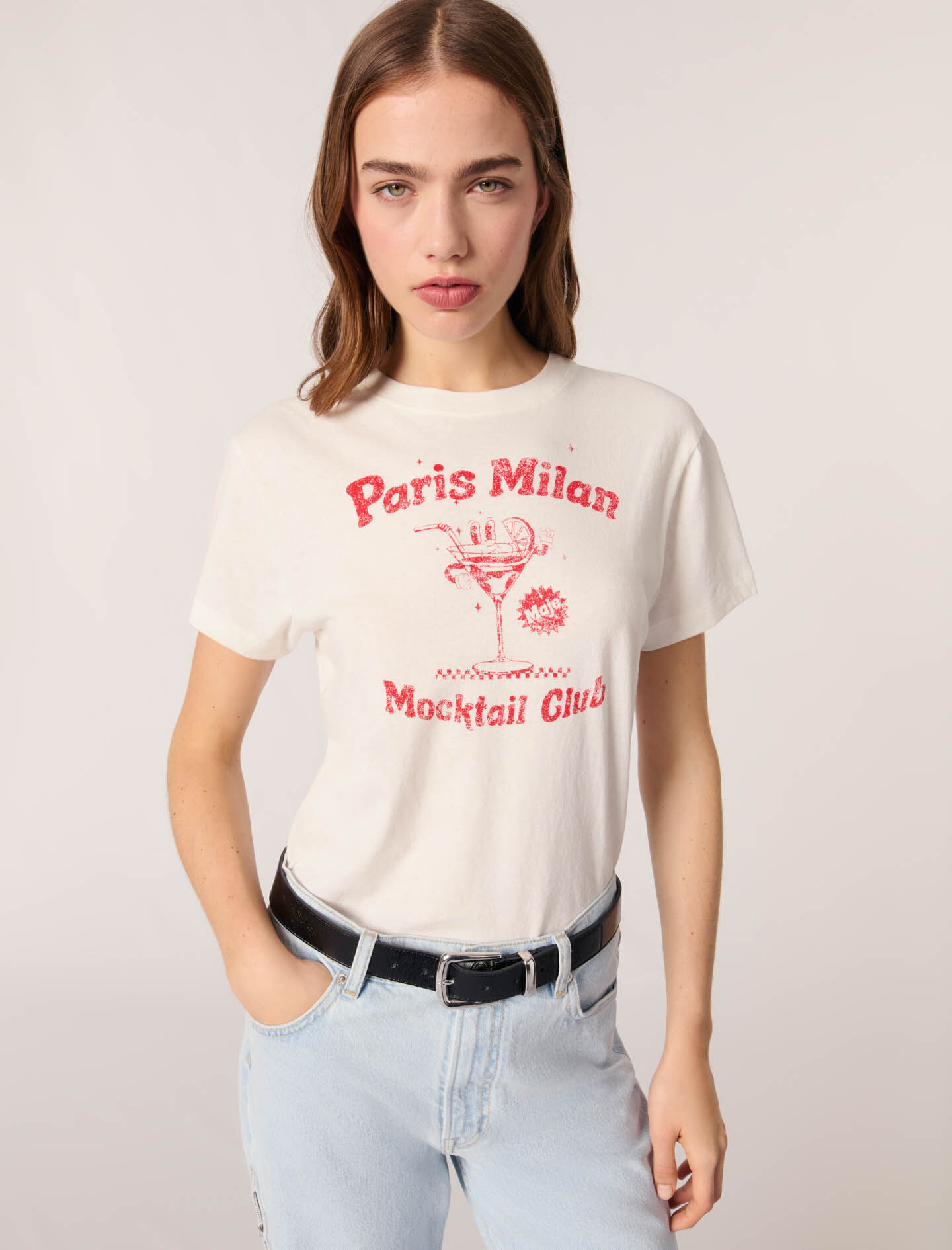 最大80％オフ White T-shirt Milan Paris For Maje | Women トップス