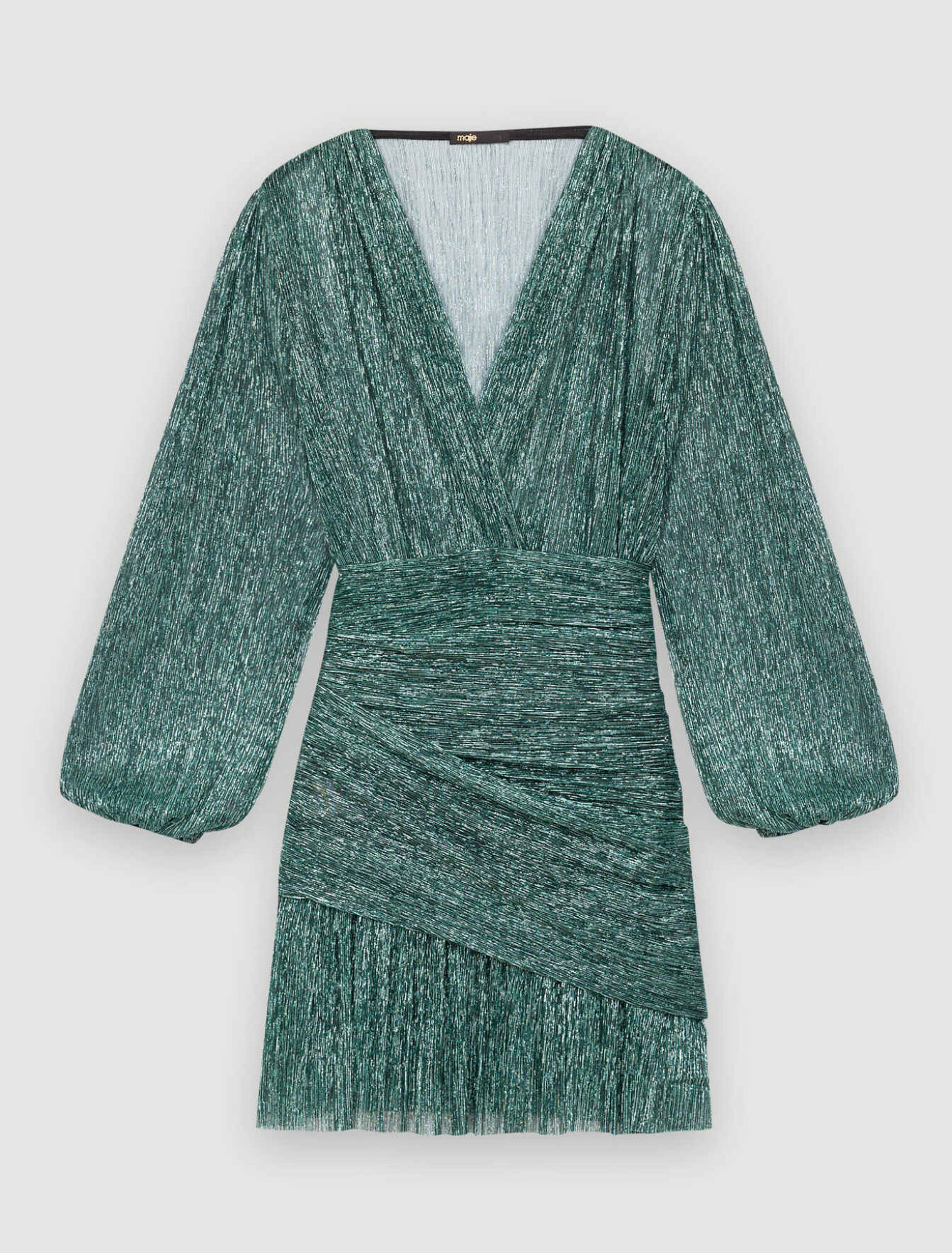Fully draped lamé dress