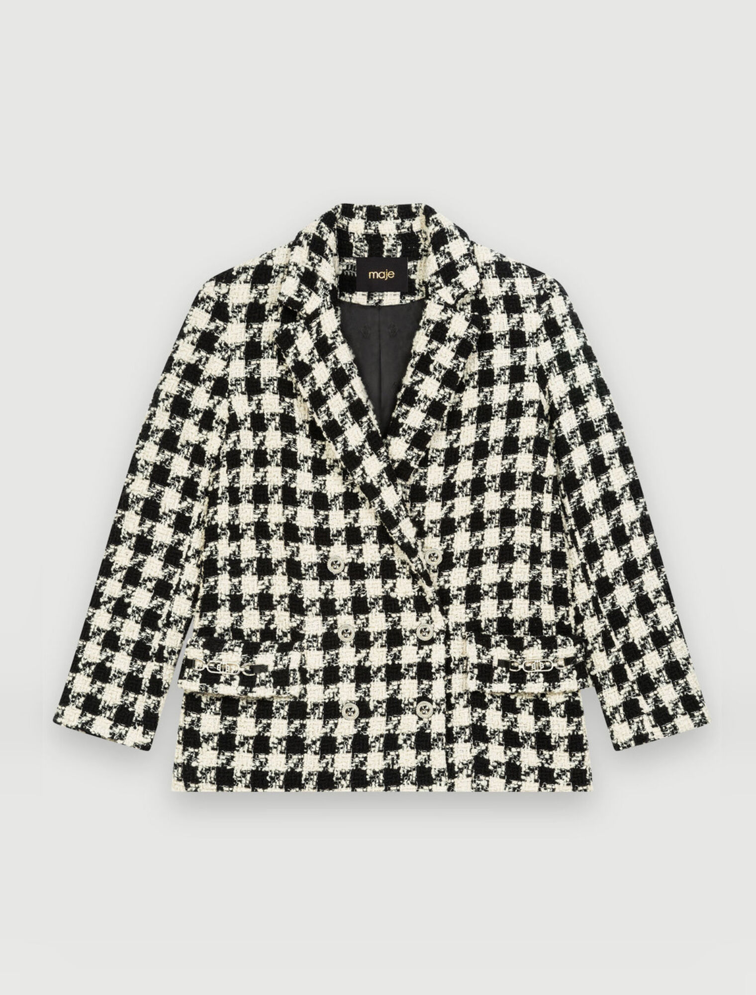 Wide, thick houndstooth jacket