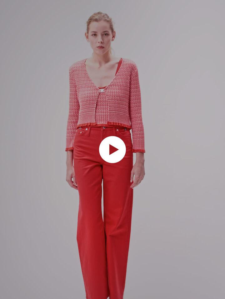 Herringbone knit twin set