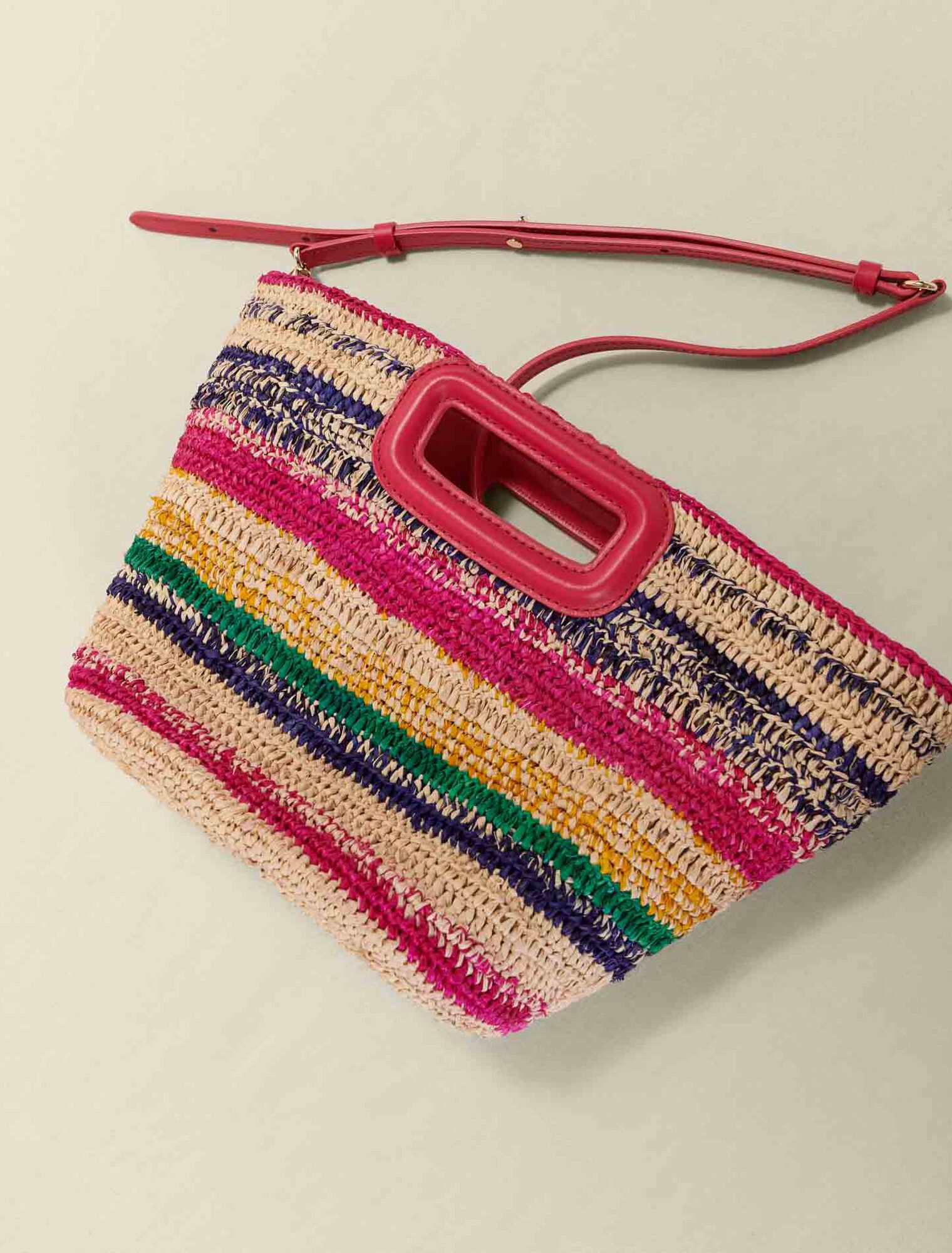 Mini striped raffia basket