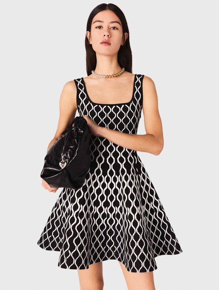 Mini patterned knit dress