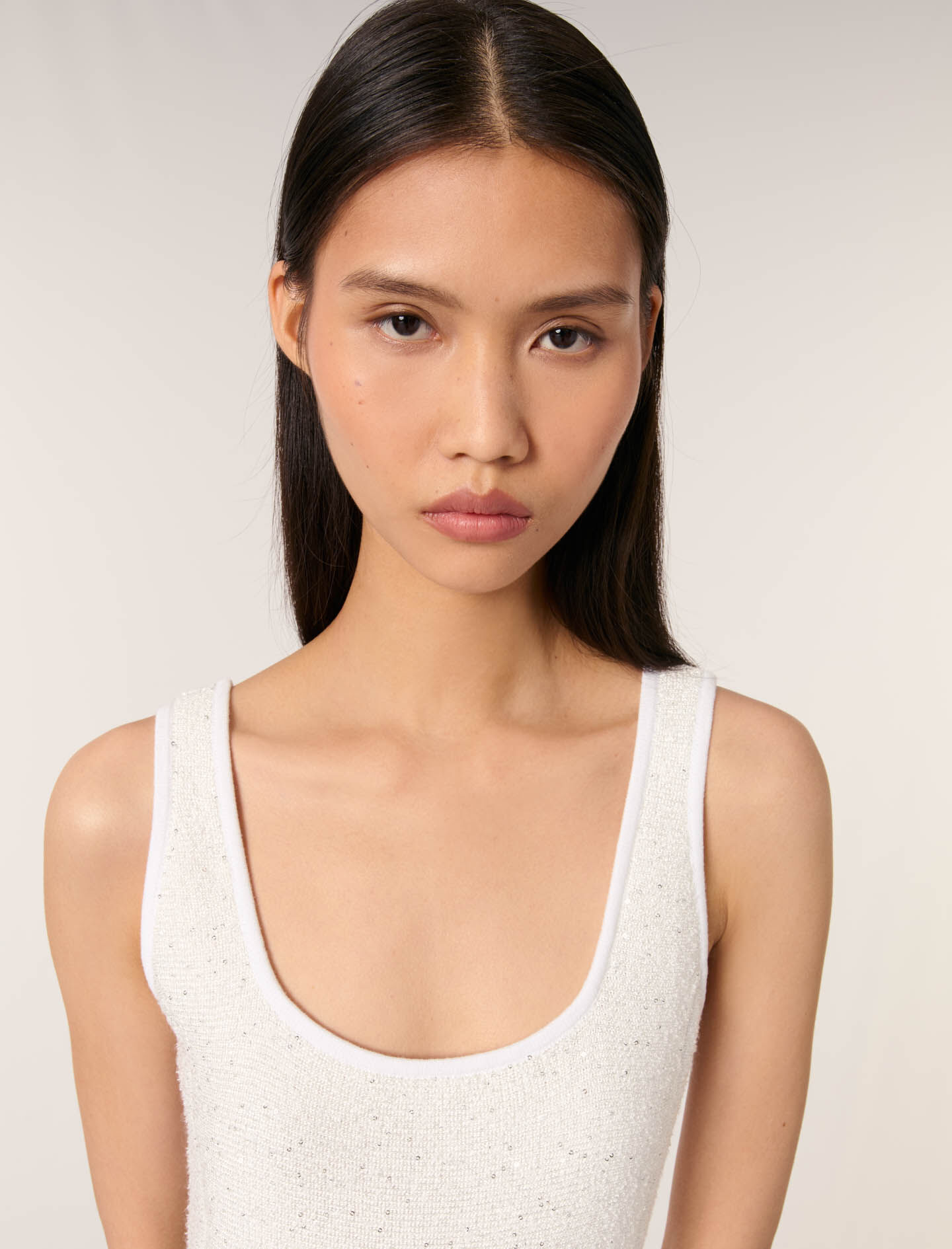 Sequin knit mini dress White For Women | Maje Sequin knit mini dress White For Women | Maje