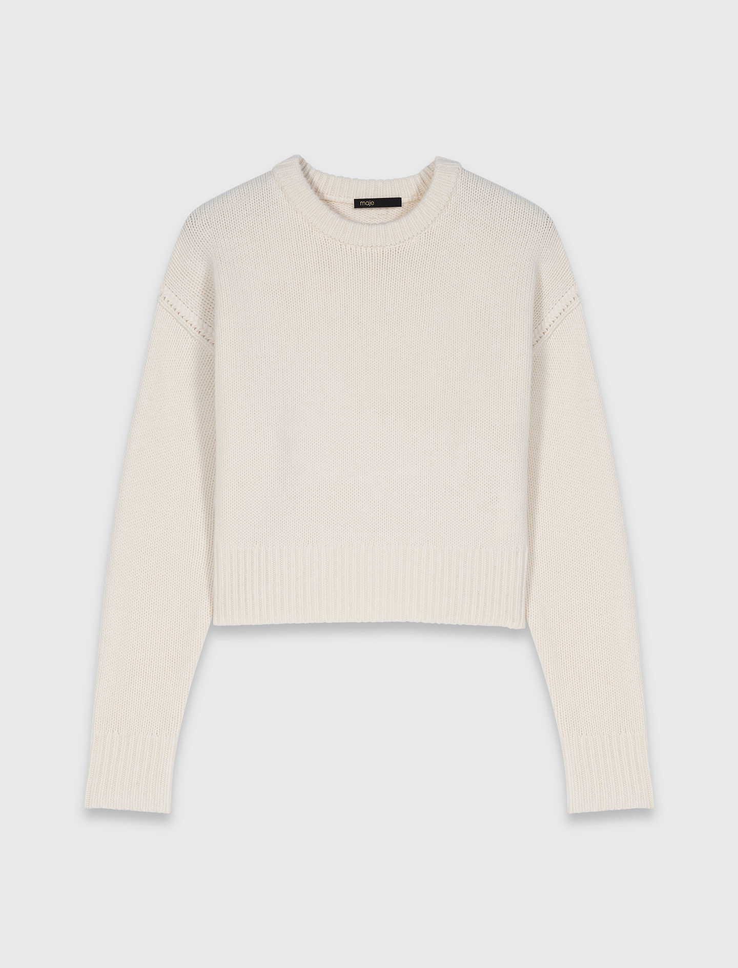 Sweater with floral brooch White For Women | Maje