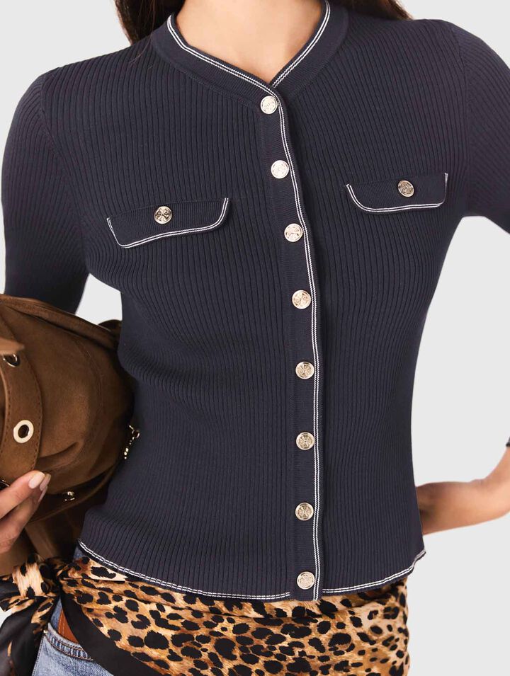 Ribbed knit cardigan