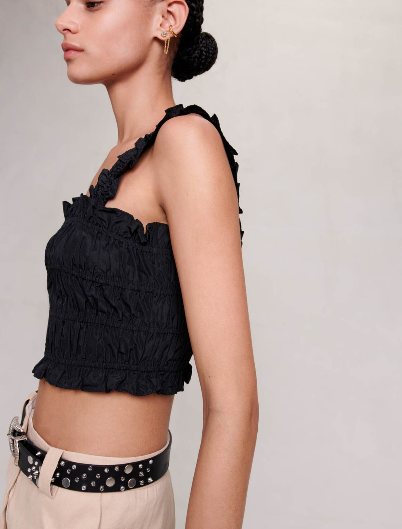 Smocked cropped top