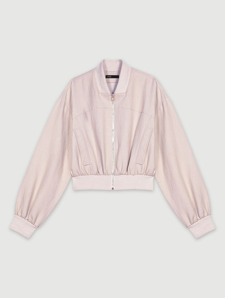 Cropped linen jacket