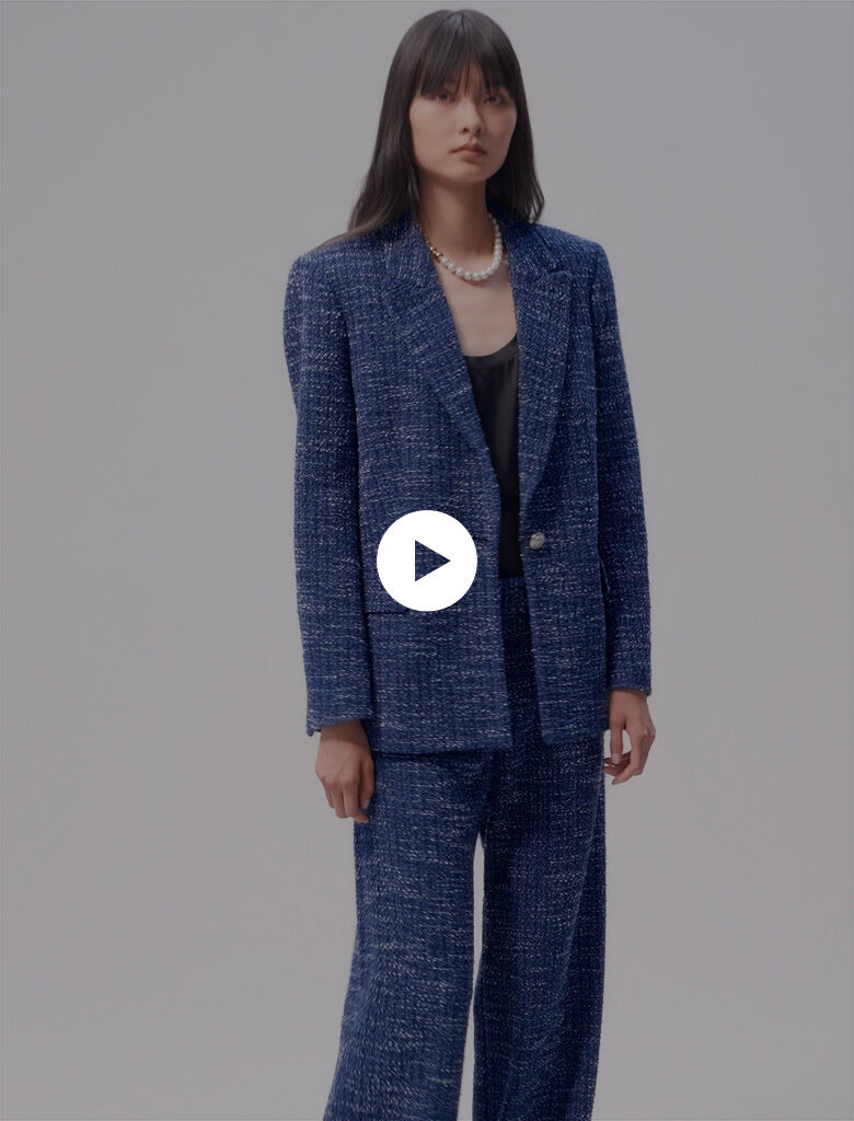 Tweed jacket Blue For Women | Maje