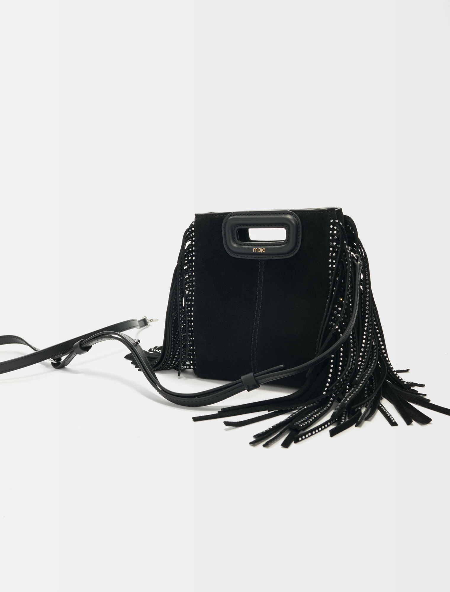Black suede Mini M bag