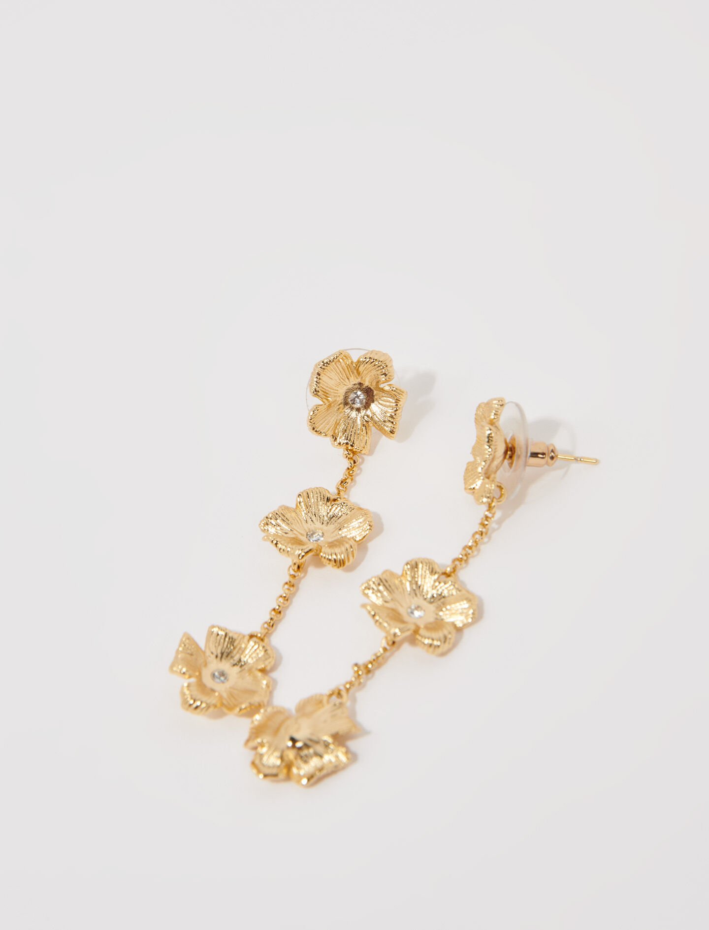 Flower earrings Denim - Jeans For Women | Maje