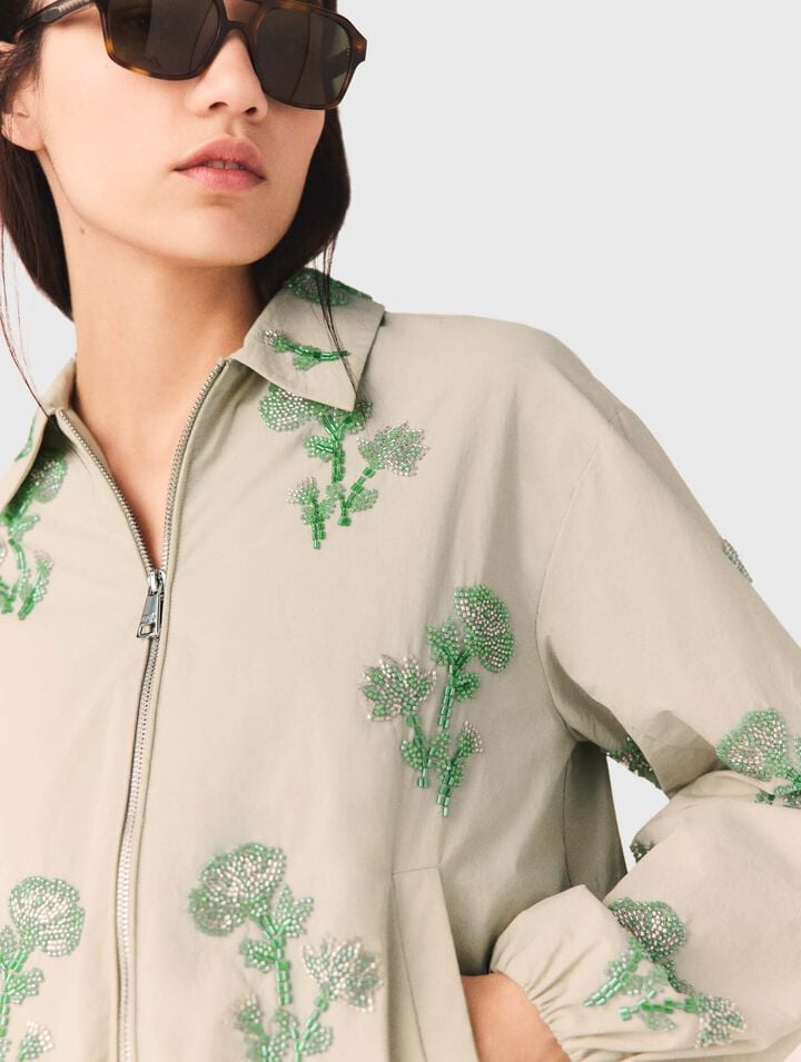 Embroidered technical bomber jacket