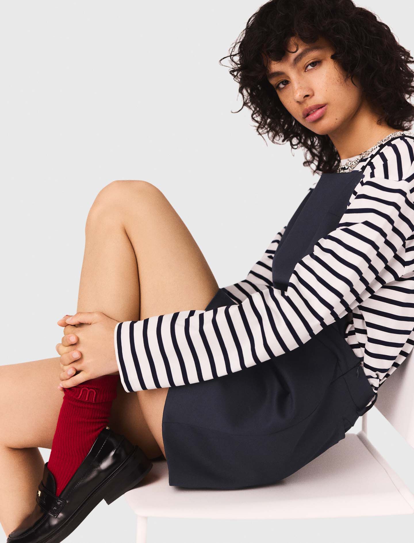 T-MAJE Crochet-knit top Blue For Women | Maje