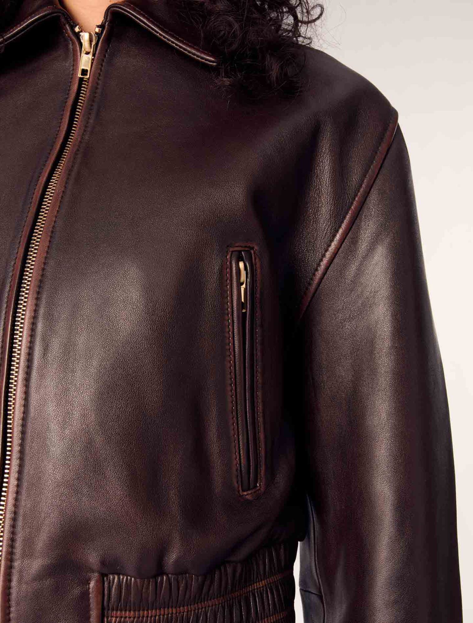 Vintage leather cropped jacket