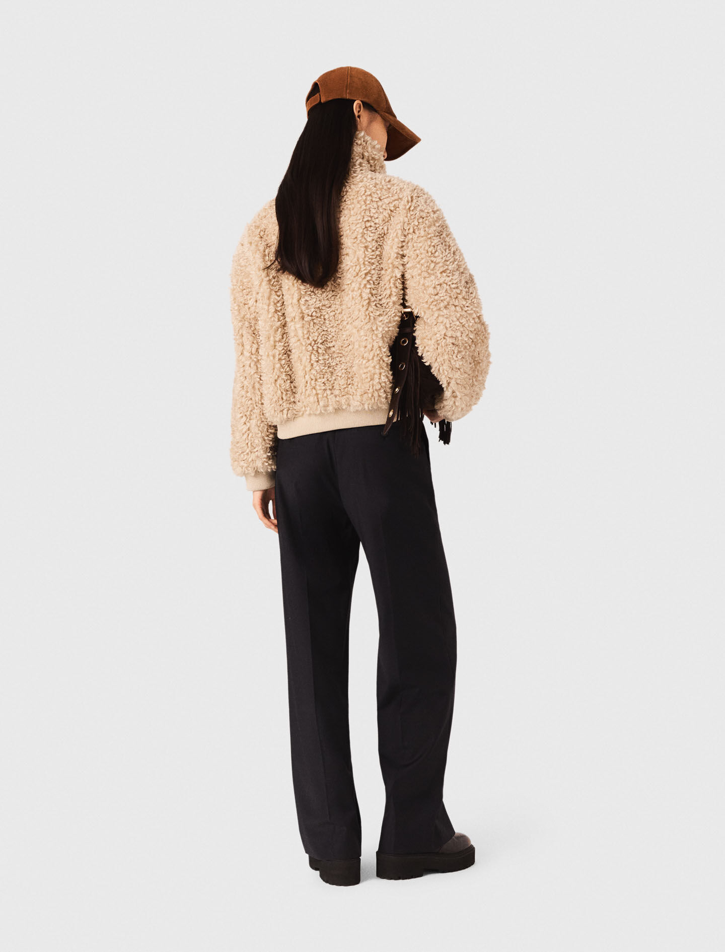 Short bouclé jacket Brown For Women | Maje Short bouclé jacket Brown For Women | Maje