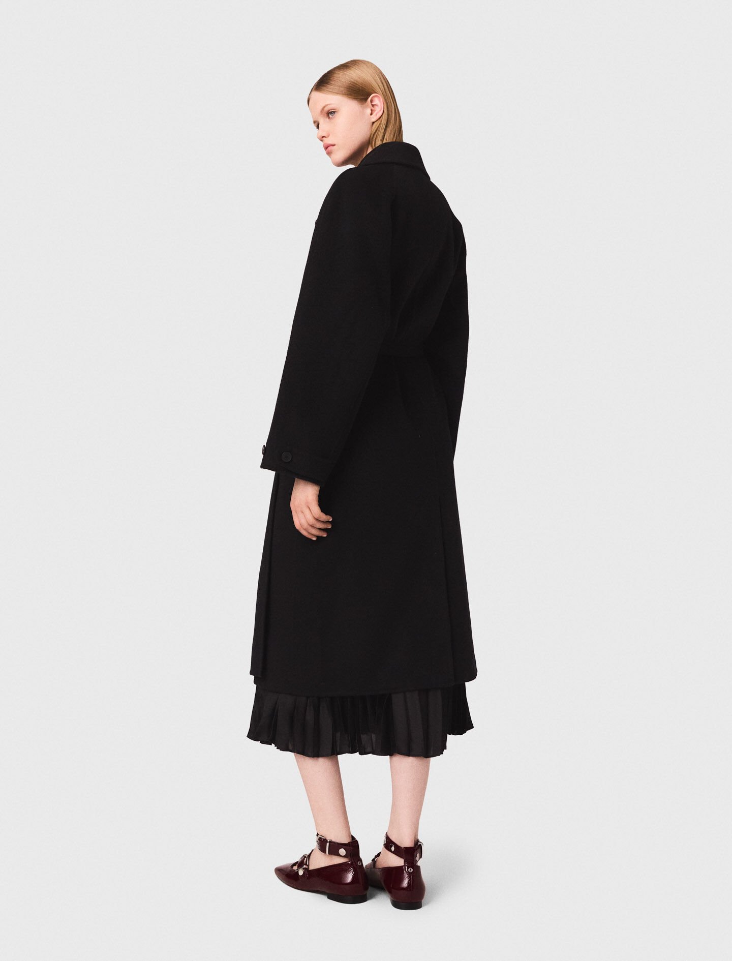 Double-faced mid-length coat