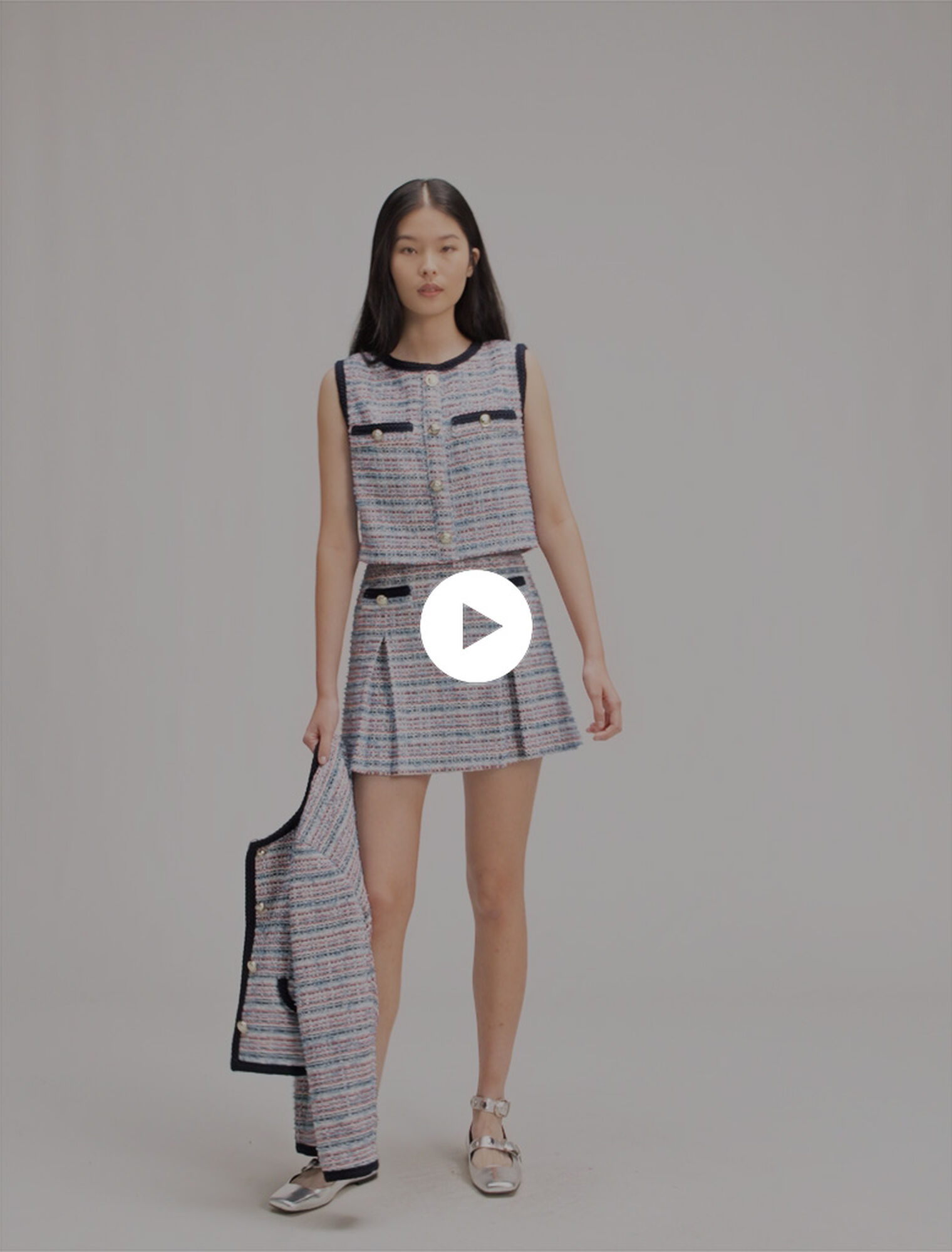 Tweed 2-in-1 mini dress