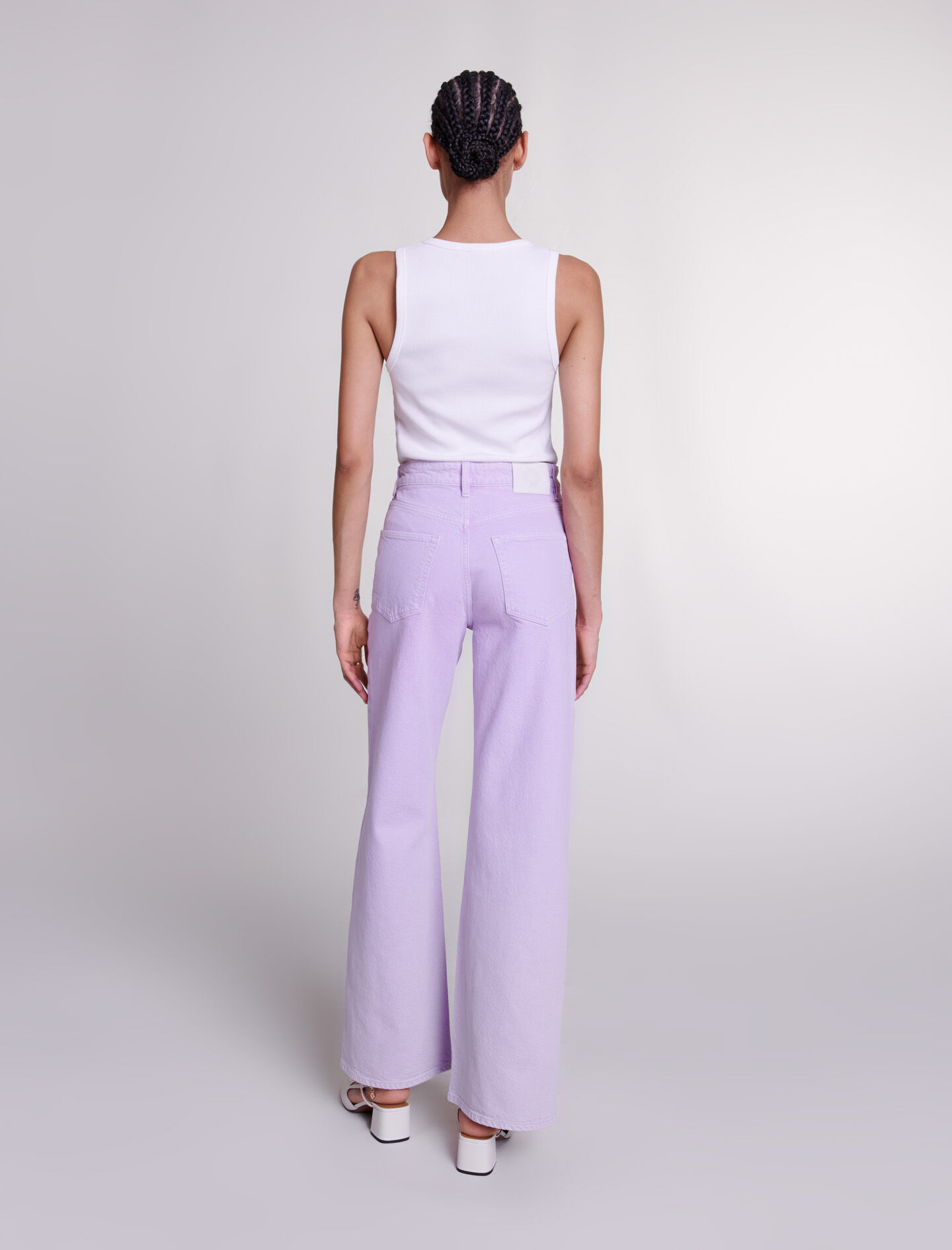 Faded wide-leg jeans
