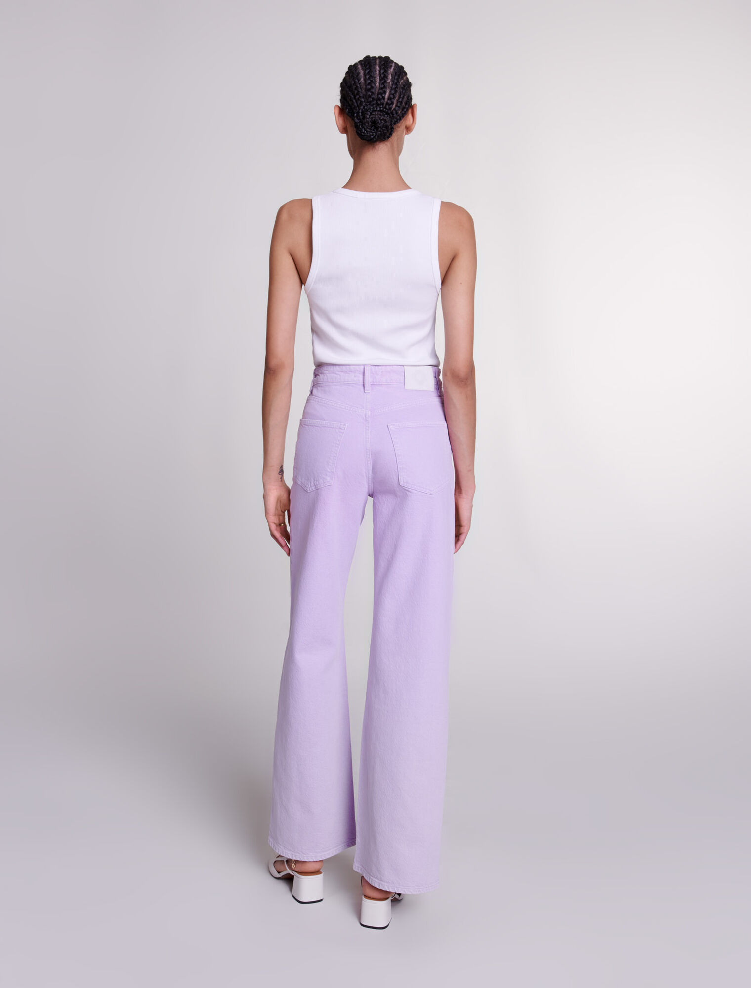 Faded wide-leg jeans