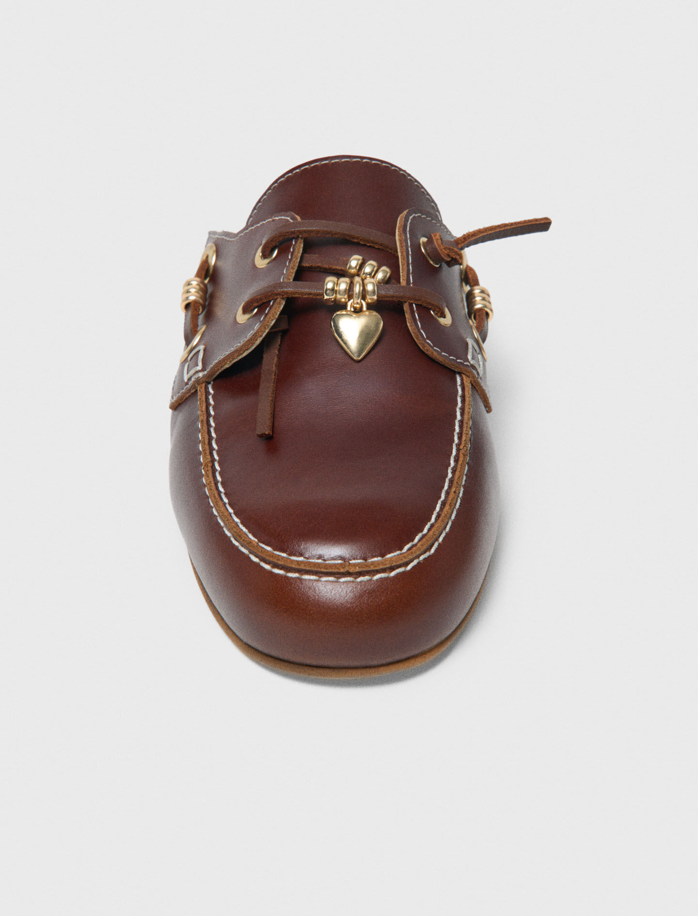 Leather boat mules Natural For Women | Maje