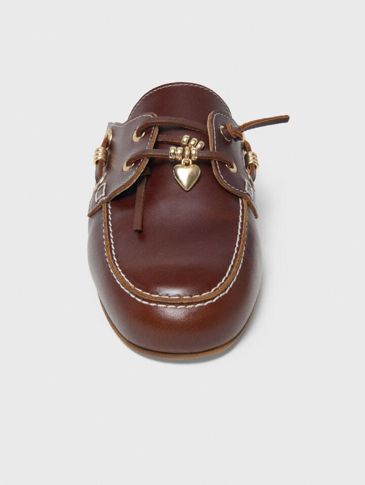 Leather boat mules
