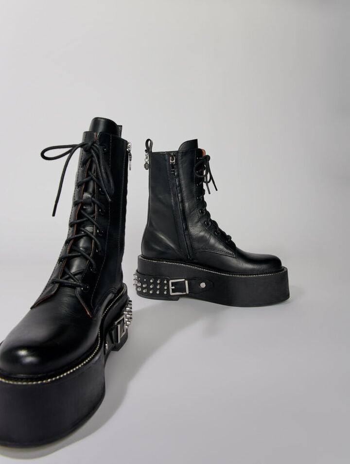 Combat boots with punk details