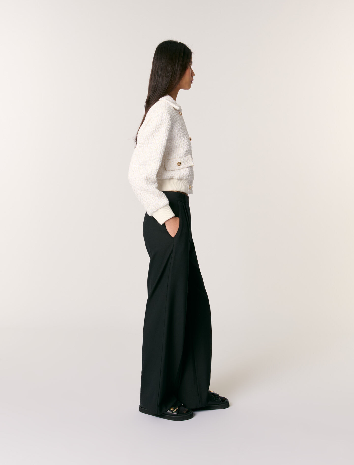 Short tweed jacket White For Women | Maje