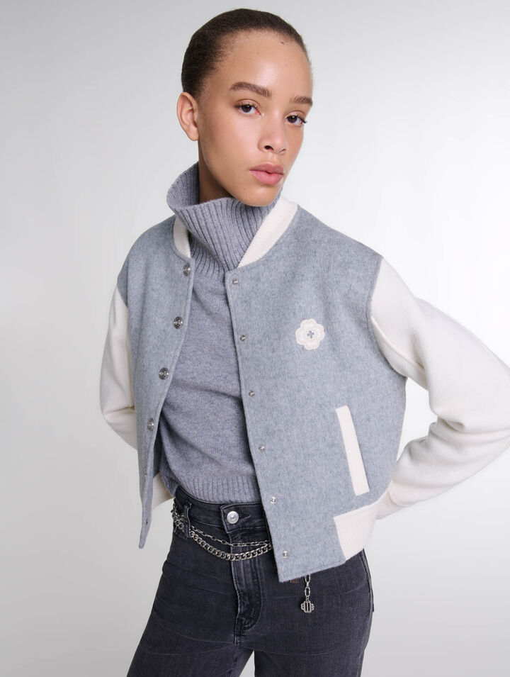 Clover embroidery bomber