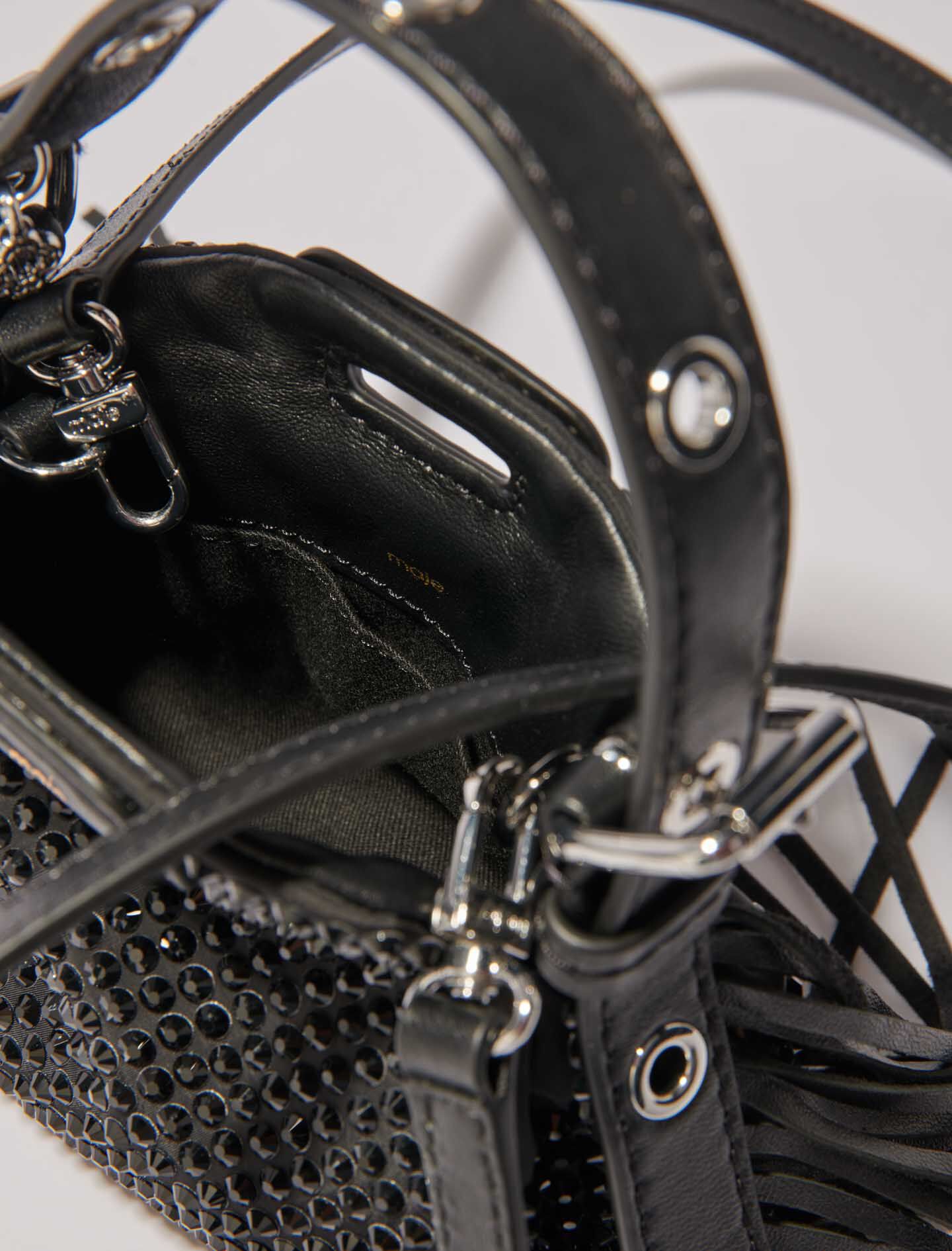 Miss M Nano rhinestone bag Black / Gray For Women | Maje