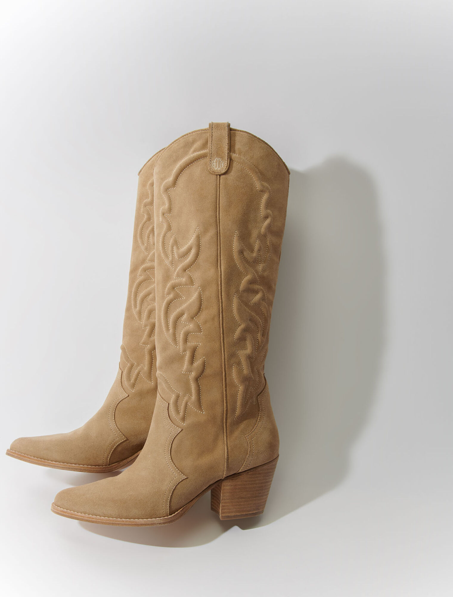 Embroidered leather cowboy boots