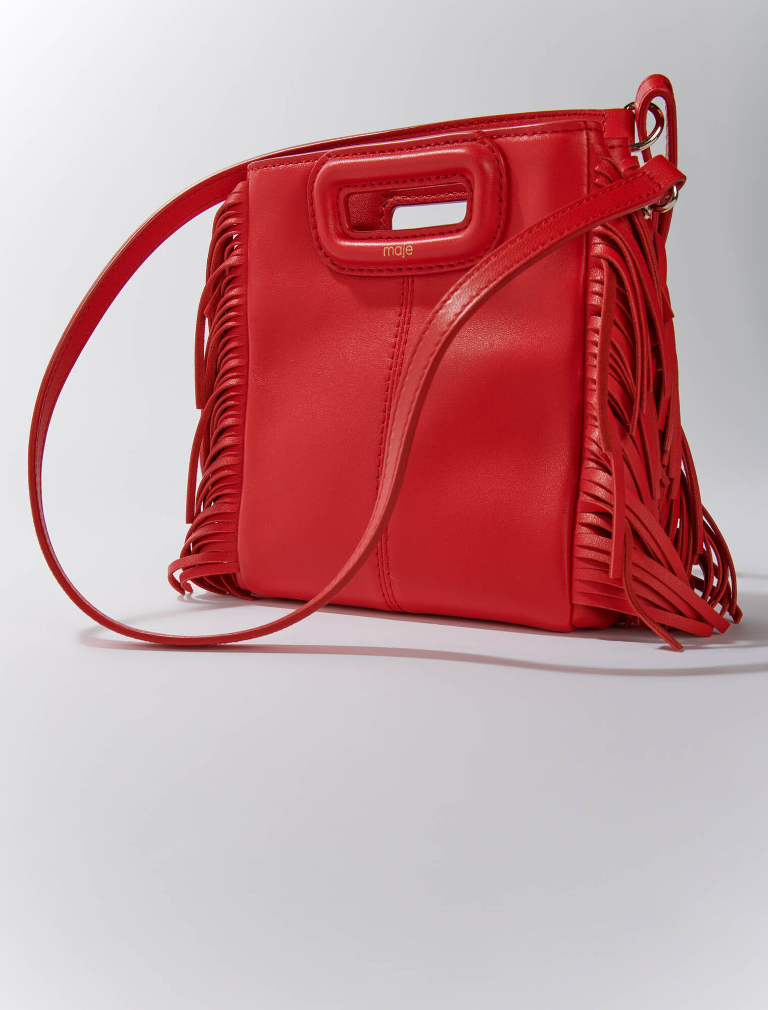 Leather mini M bag with chain