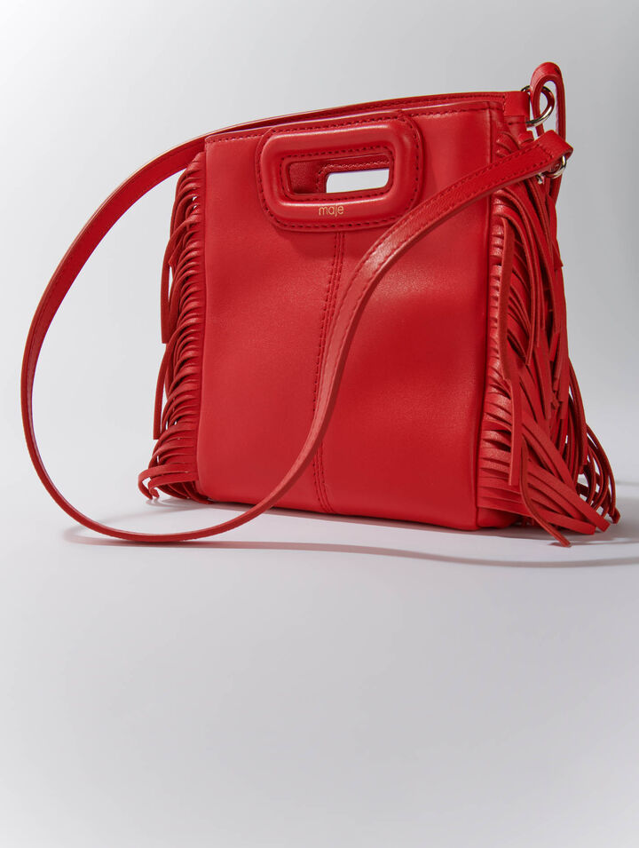 Leather mini M bag with chain