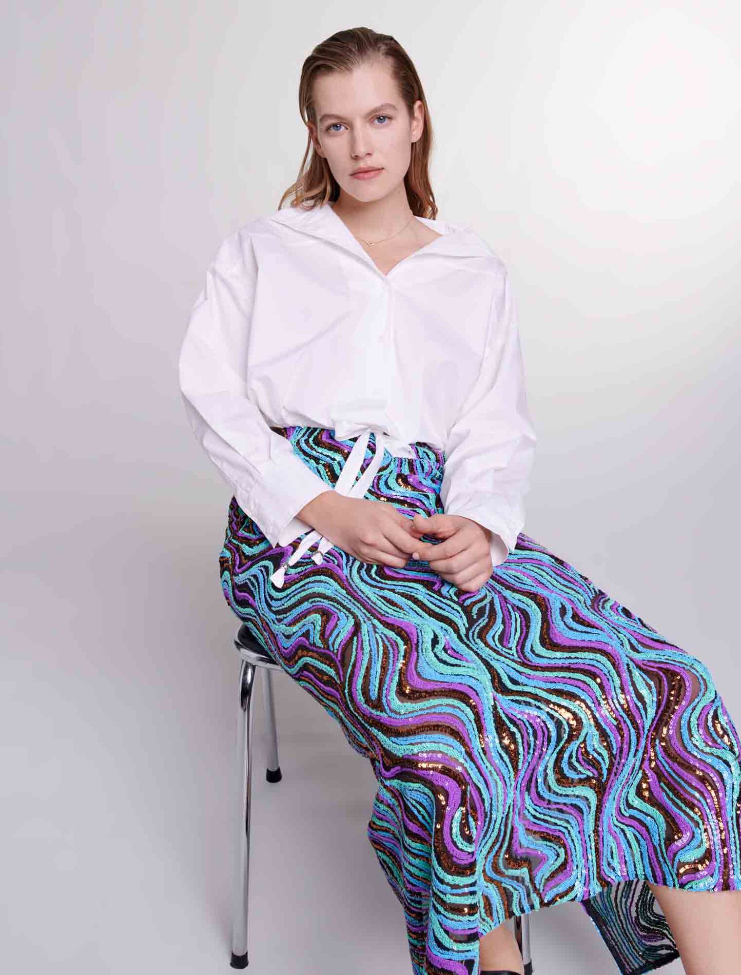 Sequin maxi skirt