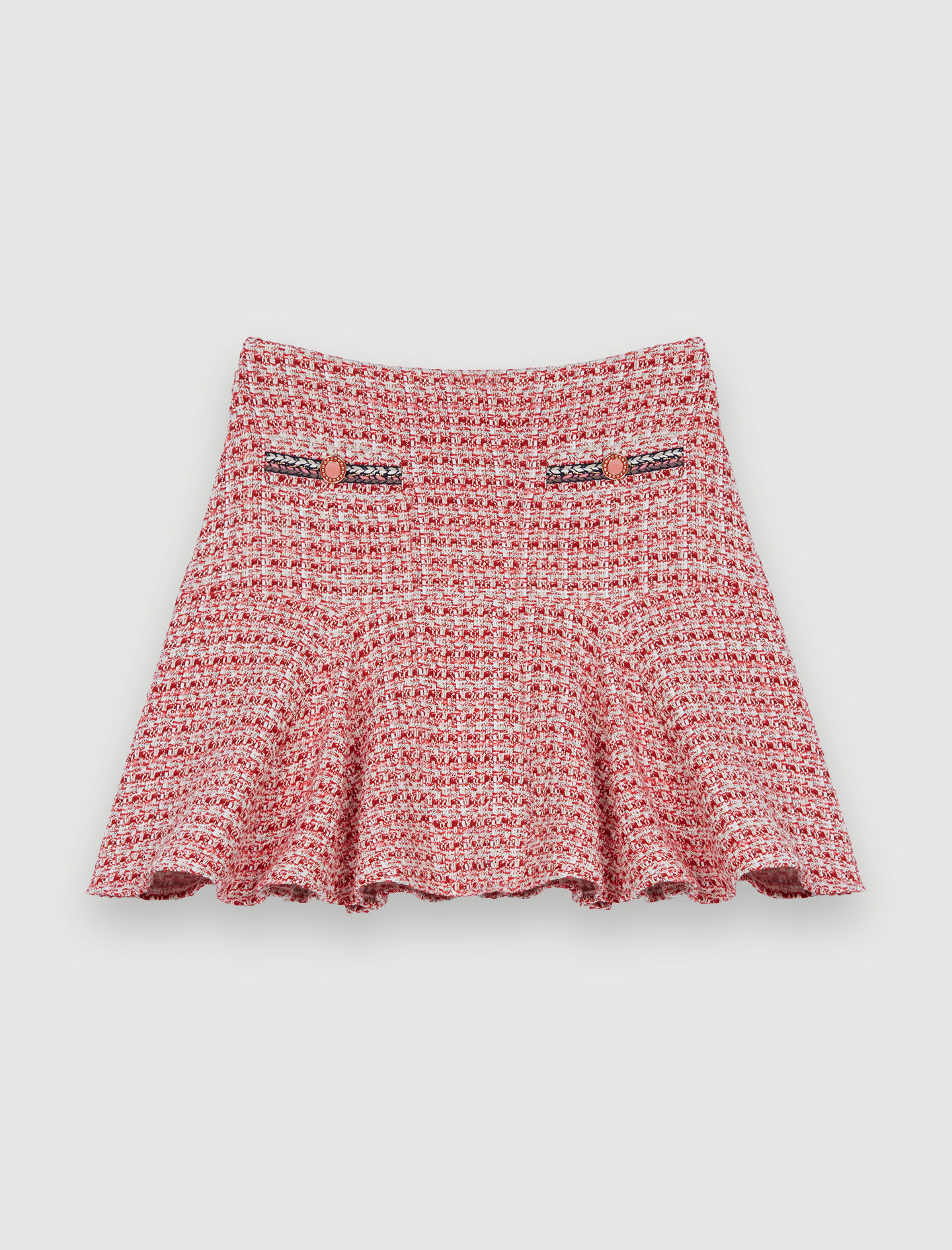 Ethnic braid tweed skirt